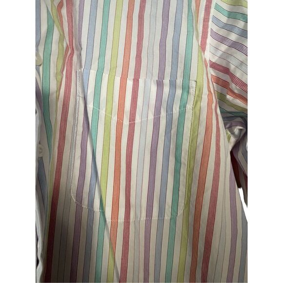 Alan Flusser Mens Multi Color Stripes Buttons Up Long Sleeve Shirt Size L - Picture 5 of 10